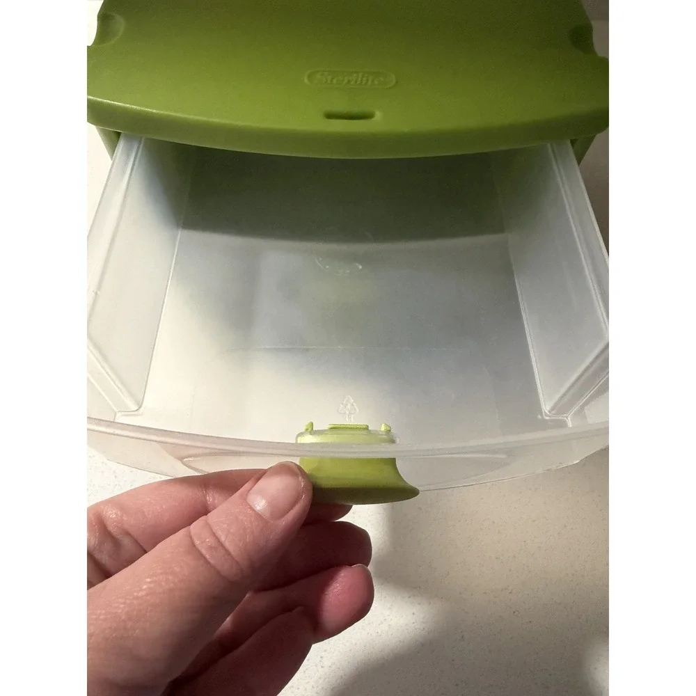 Mini STERILITE 3 Drawer Unit Plastic White B31 - Green